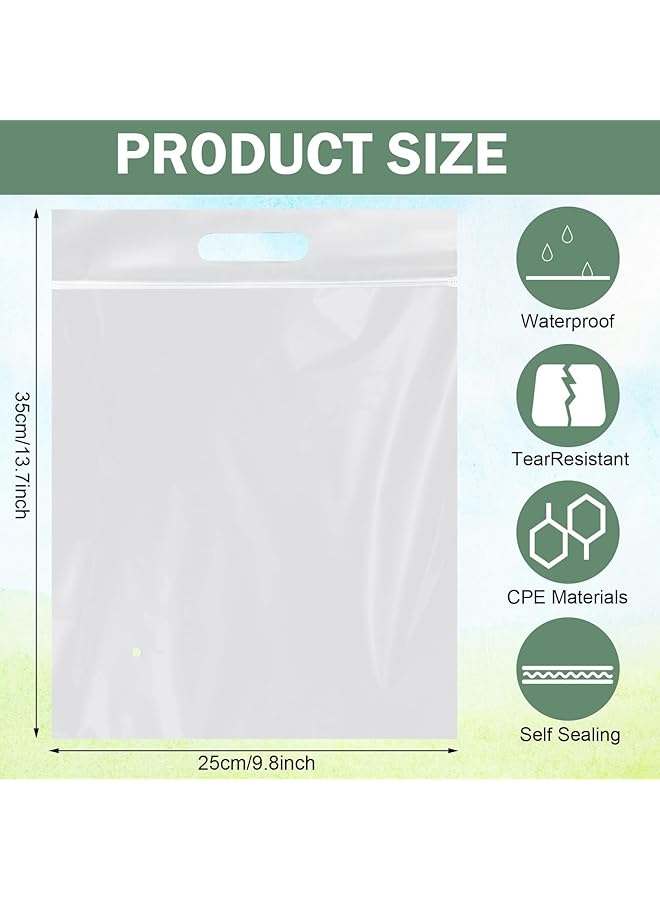 erorex Frosted T Shirt Bags 50 Pieces Poly Mailers With Handle Frosted T Shirt Bags Packaging Bags Mailing Envelopes Clear Shipping Bags For Small Business Clothing Transporting - Image 2