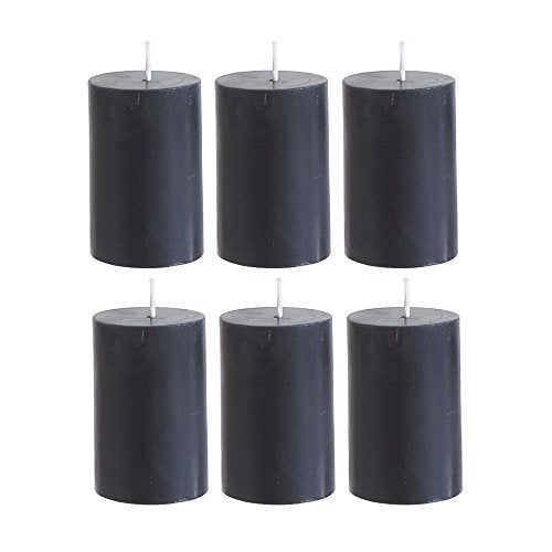 Mega Candles 6 pcs Unscented Black Round Pillar Candle | Hand Poured Premium Wax Candles 2" x 3" | For Home DÃƒÂ©cor, - Image 1