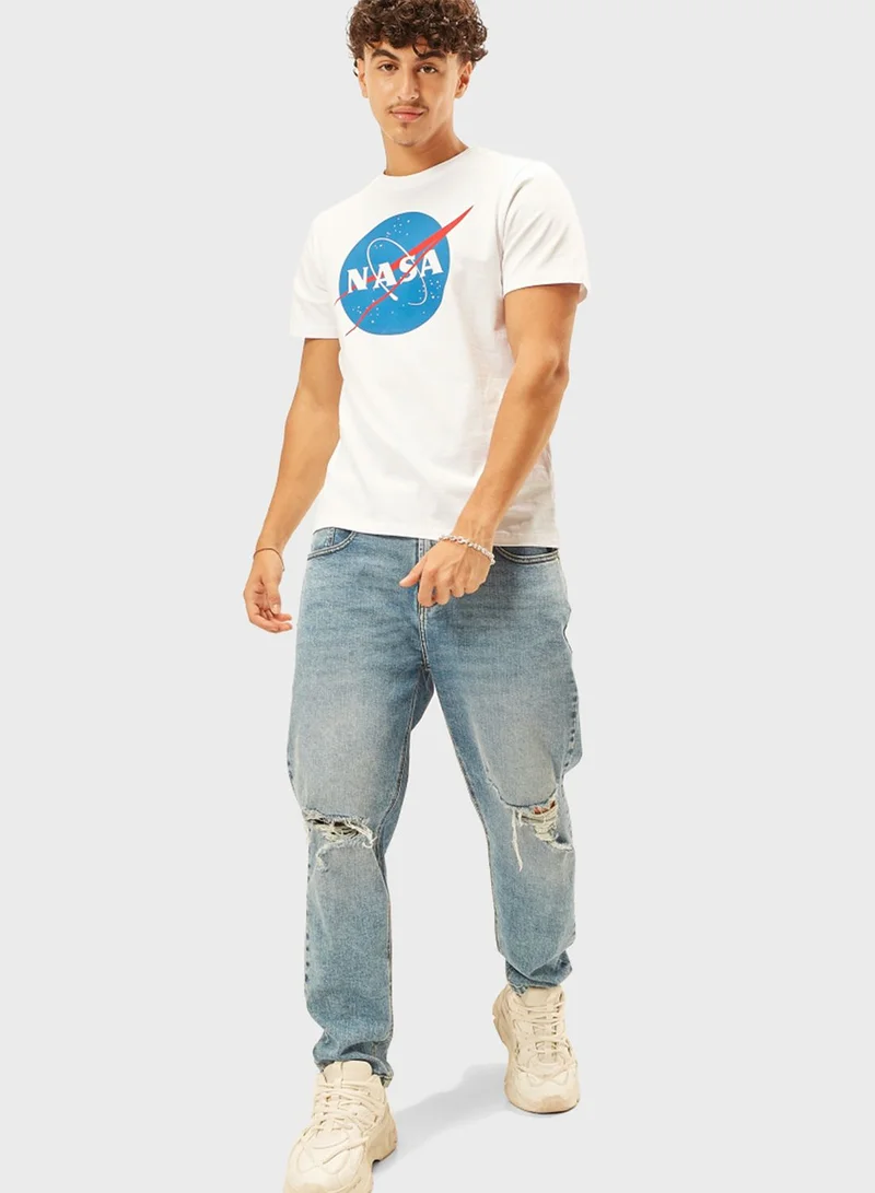 SP Characters Nasa Print Crew Neck T-Shirt
