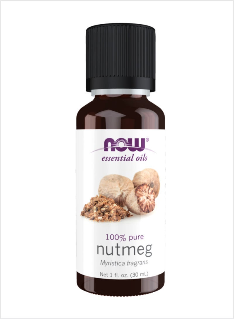 NOW Essential Oils 100% Pure Nutmeg Oil - Warm & Spicy, 30ml