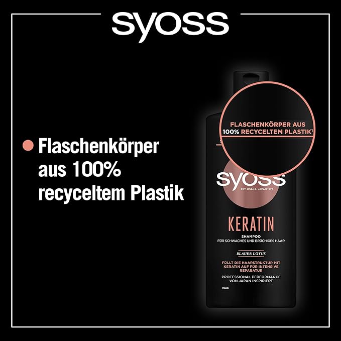 SYOSS شامبو سايوس بالكيراتين 440 مل تركيبة بلو لوتس مع مركب الأحماض الأمينية للشعر الضعيف والهش يملأ وينعم ألياف الشعر - Image 4