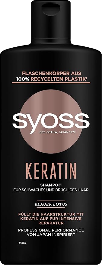 SYOSS شامبو سايوس بالكيراتين 440 مل تركيبة بلو لوتس مع مركب الأحماض الأمينية للشعر الضعيف والهش يملأ وينعم ألياف الشعر - Image 1