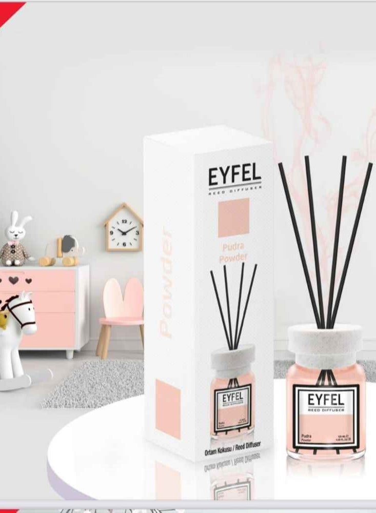 Eyfel Perfume Aroma Diffuser, Home Fragrance With Sticks – Pudra Powder – 120ml - Image 1