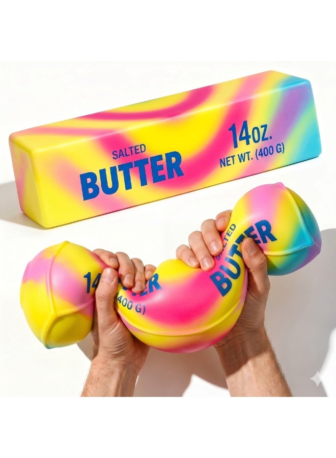 REZZOSS Realistic Stick of Butter Squishy Toy – 14oz (400g) Slow-Rise Salted Butter Stress Reliever | Soft TPR Squeeze Sensory Fidget Toy for Kids & Adults | Funny Prank Gag Gift & Decompression Office Desk Accessory | Perfect Birthday & Eid Gift - Image 1