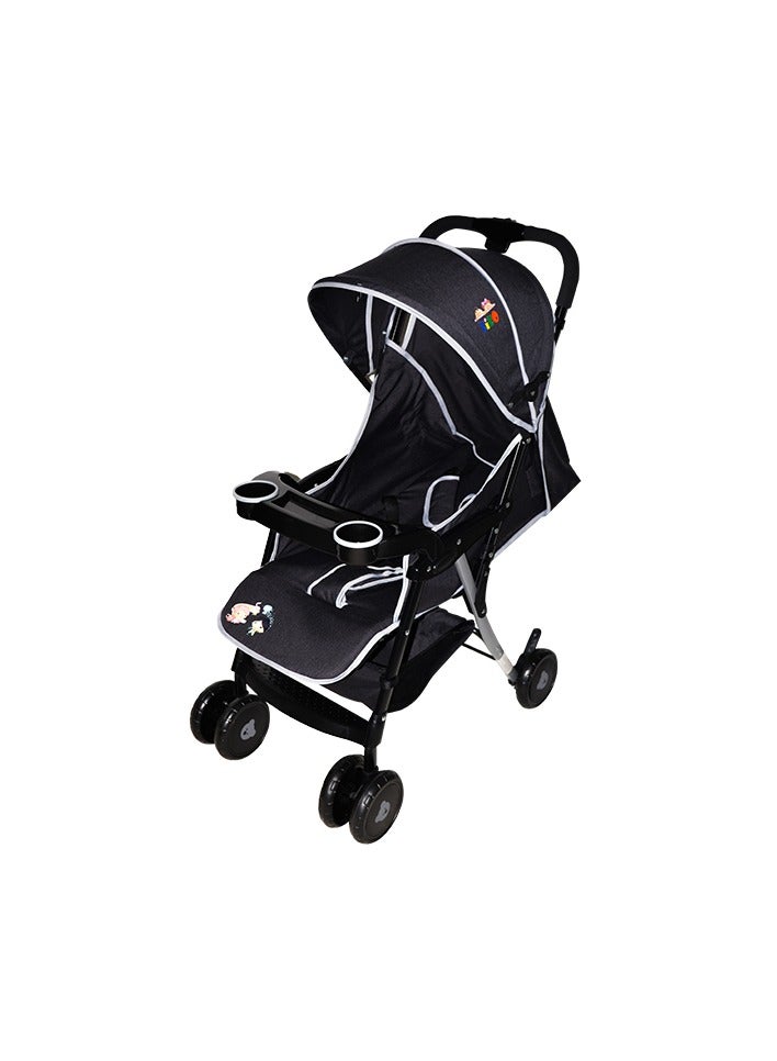 KIKO COMFORTABLE STROLLER 6 WHEELS  ( 0 M+ )-Black - Image 1