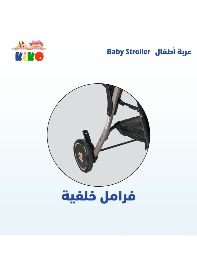 KIKO COMFORTABLE STROLLER 6 WHEELS  ( 0 M+ )-Black - Image 3