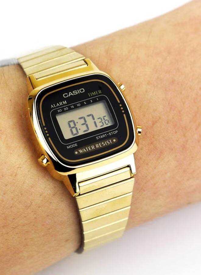 CASIO Vintage LA670WGA-1DF Mini Digital Watch for Women | Petite Gold-Tone Stainless Steel | Preset Countdown Timer, Alarm, Water Resistant | Classic Small Retro Wrist Watch - Image 5