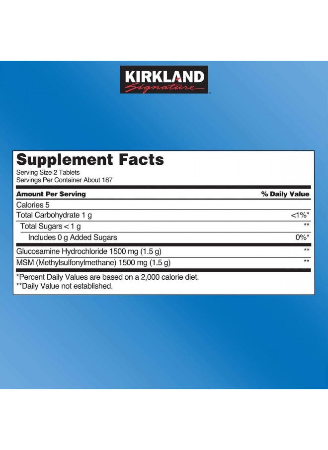 Kirkland Signature Kirkland Signature Extra Strength Glucosamine Extra Strength HCl with MSM, 375 Tablets by Extra Strength Glucosamine Extra Strength HCl with MSM  - Image 3