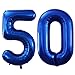 GOER Number 50 Balloons for 50th Birthday Party Decorations42 Inch Jumbo Foil Helium Balloons for 50th Anniversary Blue - Image 2