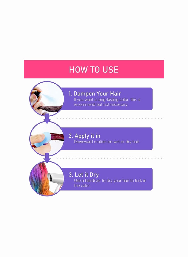 Y&D Hair Chalk for Kids, 8 Pcs Dye, Portable Temporary Bright Color Dye Girls Kids Women Gifts Halloween Makeup Birthday DIY Washable  - Image 2