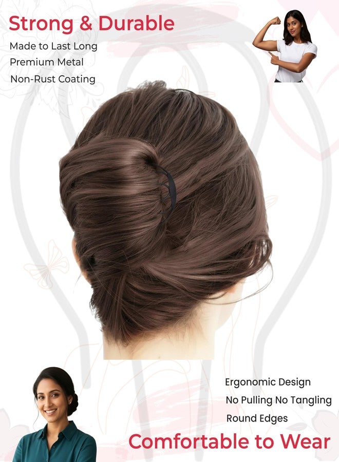 TEMPERIA (3pcs) Hair Comb Clips for Women & Girls | French Bun Juda Side Pin | Hair Accessories for Women for Wedding & Party | Strong Grip, Lightweight | Black - Image 4