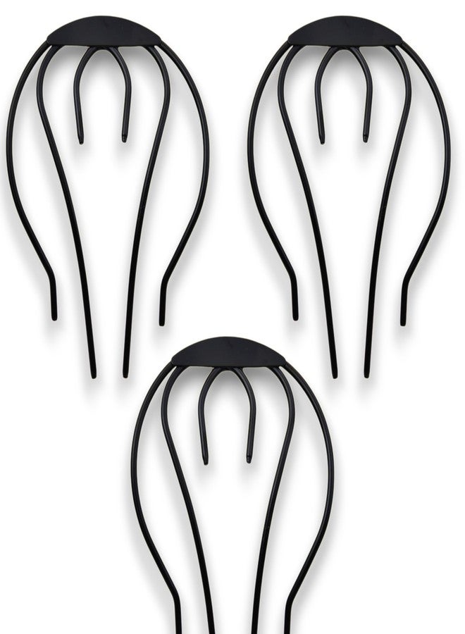 TEMPERIA (3pcs) Hair Comb Clips for Women & Girls | French Bun Juda Side Pin | Hair Accessories for Women for Wedding & Party | Strong Grip, Lightweight | Black - Image 1