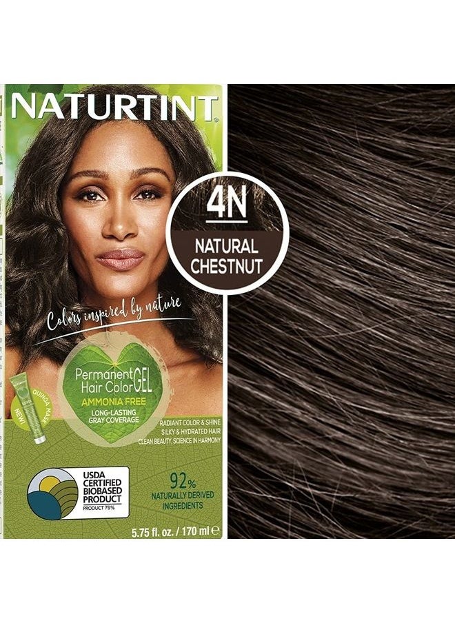 NATURTINT Permanent Hair Color 4N Natural Chestnut (Pack of 6), Ammonia Free, Vegan, Cruelty Free, up to 100% Gray Coverage, Long Lasting Results  - Image 2