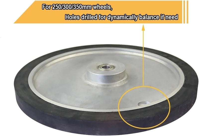 Rubber Contact Wheel For Belt Grinder – 1 Piece, 25mm Wide, Diameter 150–350mm(6202 installed 15,350x25mm) - Image 3