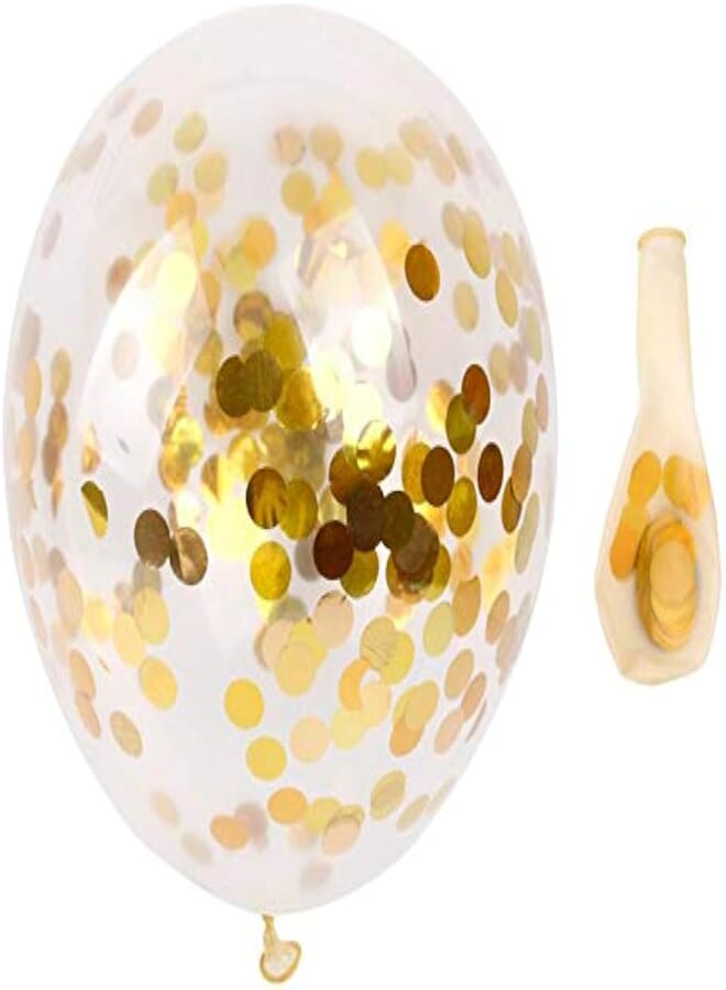 5pcs Inflatable Confetti Balloon 12inch Latex Clear Balloon Birthday - Baby Shower Party Decoration