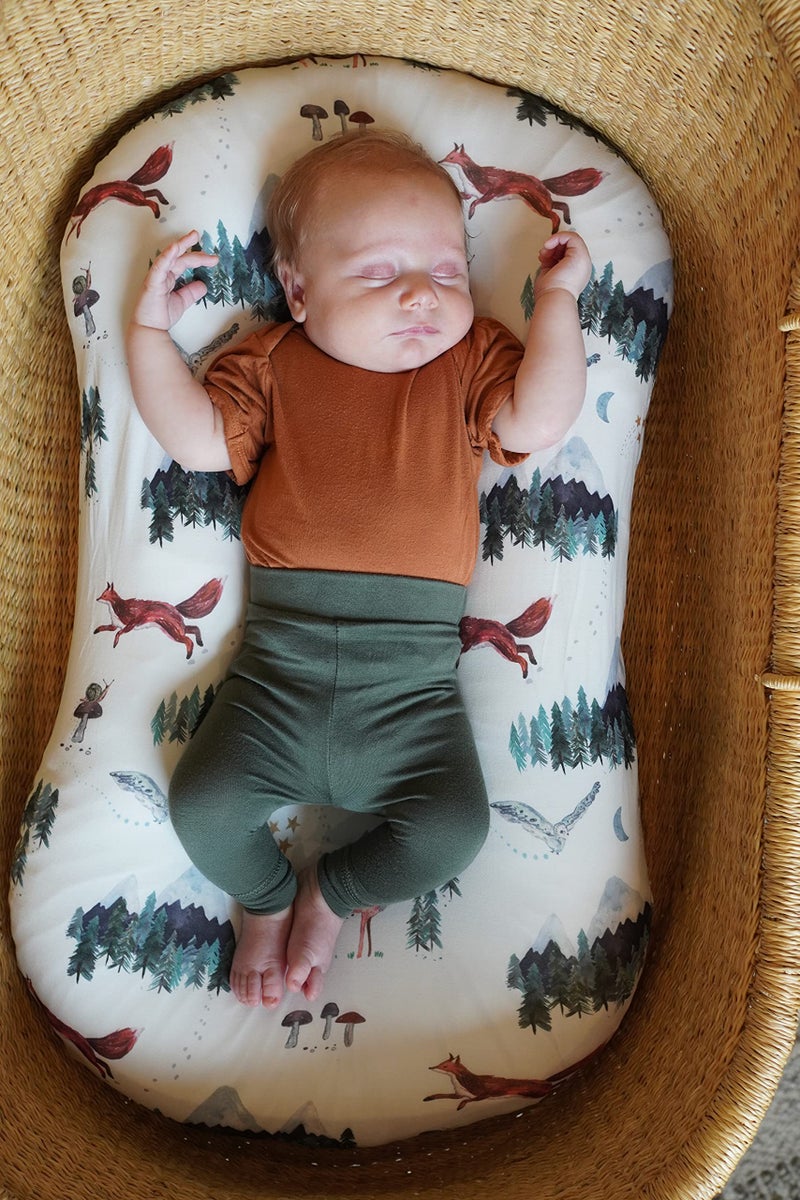 Sorrel + Fern Baby Bassinet Sheets for Boy, Girl (Woodland Forest Animals) 2-Pack - Fitted Bedside Bassinet Sheets - Buttery Soft Cotton Blend for Standard Mattress Pad - Compatible with Halo BassiNest - Image 4