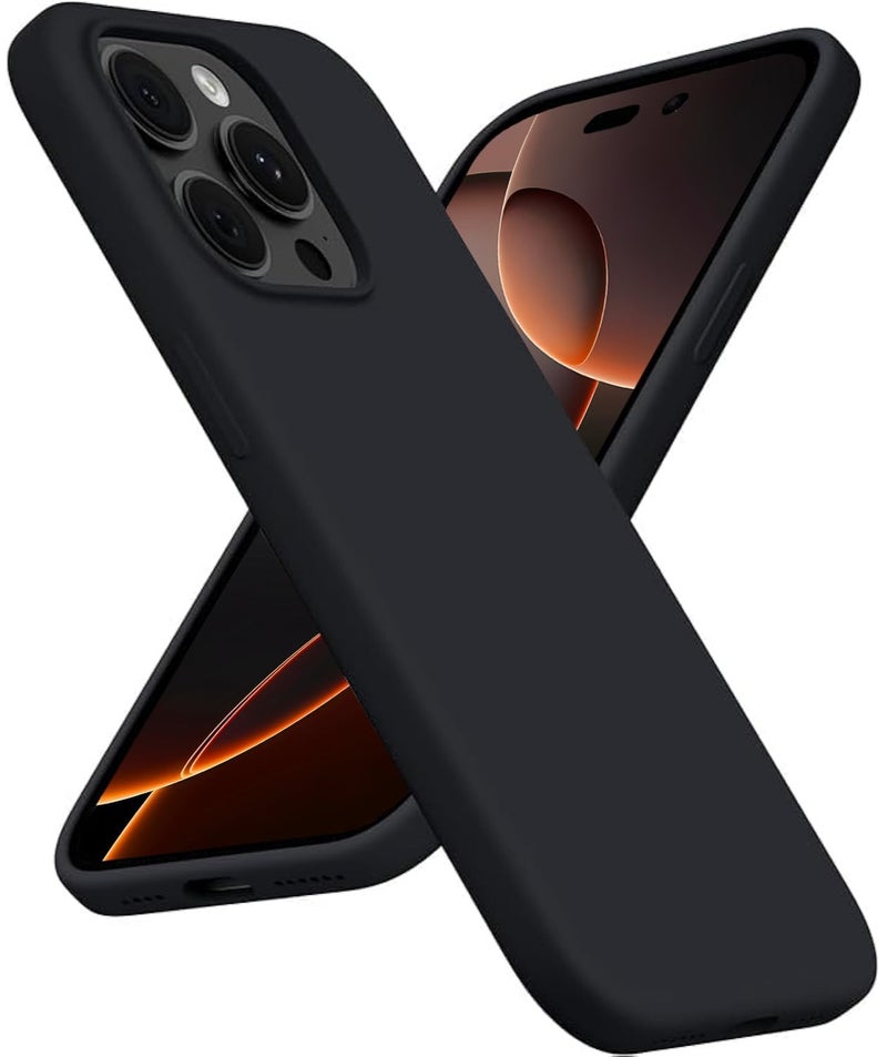 YoYoTech iPhone 16 Pro Max Liquid Silicon Case Slim-Soft Shockproof Protective with Microfiber Lining iPhone 16 Pro Max-inch 2024 Silicon Case - Black - Image 1