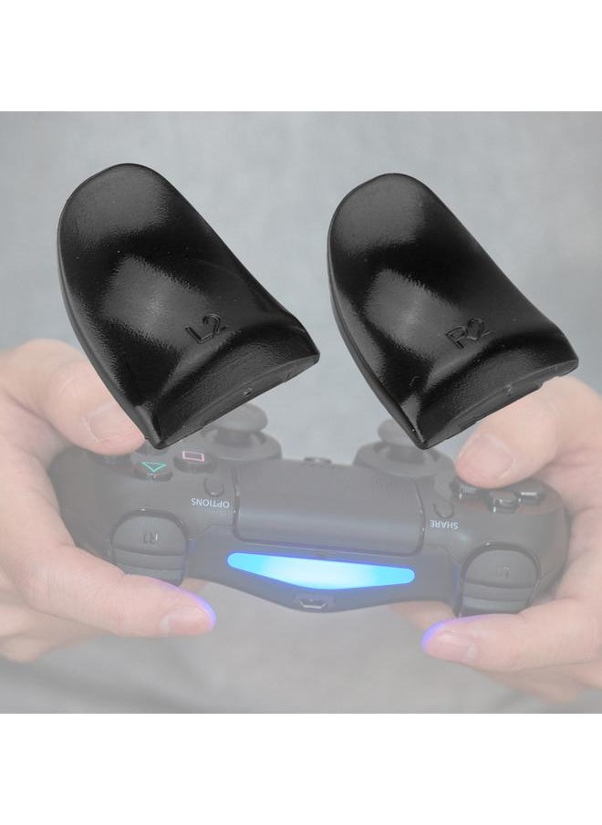 Thoraya - 2 PCS/ Set Durable R2 L2 Buttons Trigger Extender Extension for PS4 Controller (Black) - Image 1