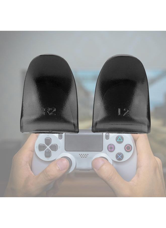 Thoraya - 2 PCS/ Set Durable R2 L2 Buttons Trigger Extender Extension for PS4 Controller (Black) - Image 1