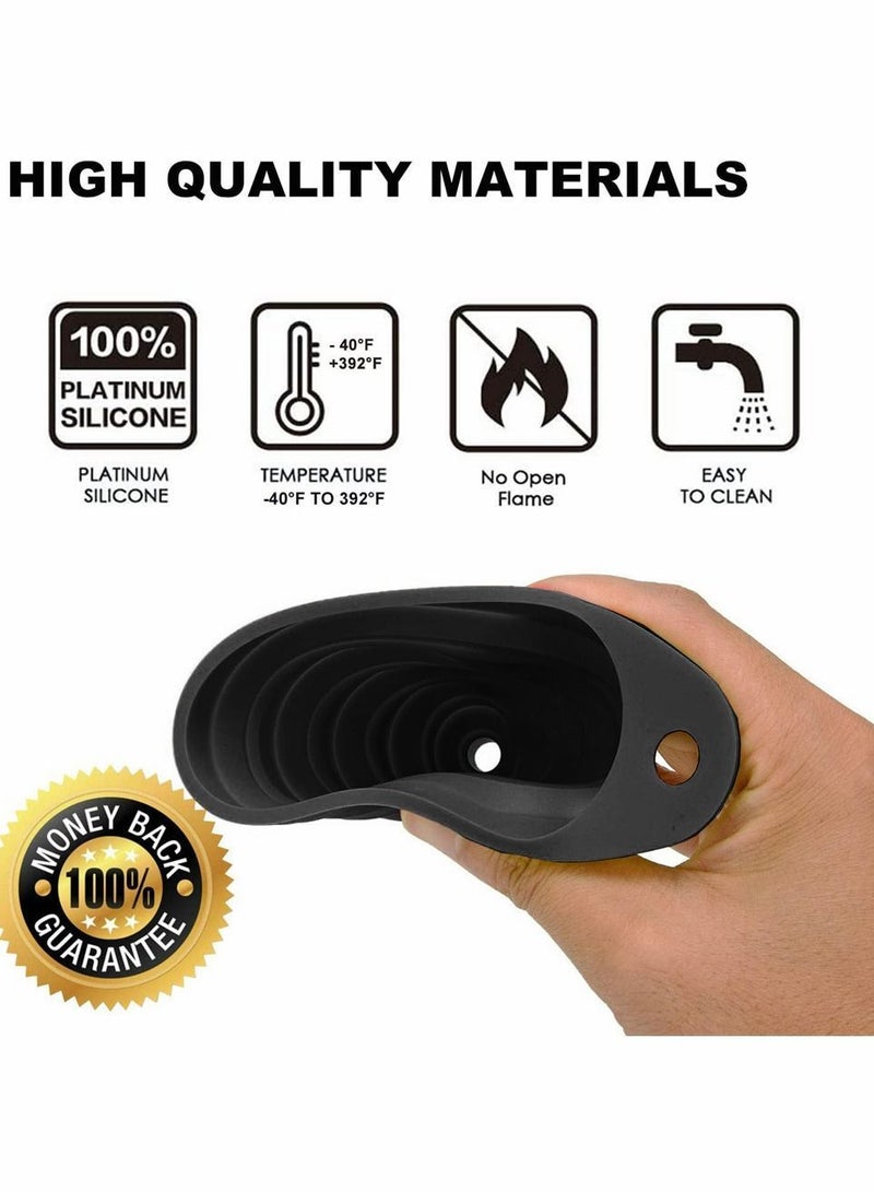 Y&D Kitchen Funnel, Food Grade Silicone Collapsible Funnels for Filling Bottles, Powder Transfer, Large Wide Mouth Canning Small Gadgets (Black)  - Image 2