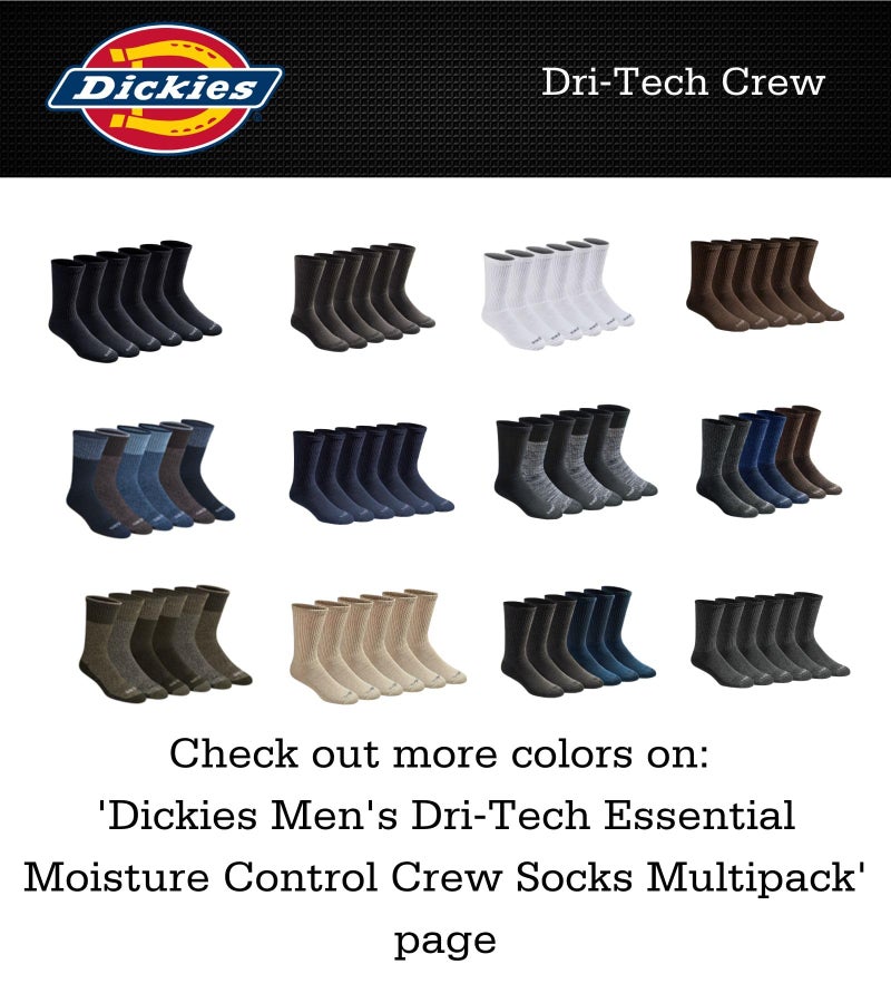 Dickies Men's Dri-Tech Original Moisture Control Crew Socks, Available in M-XXL (6, 12, 18 Pairs), Grey (12 Pairs), X-Large - Image 4