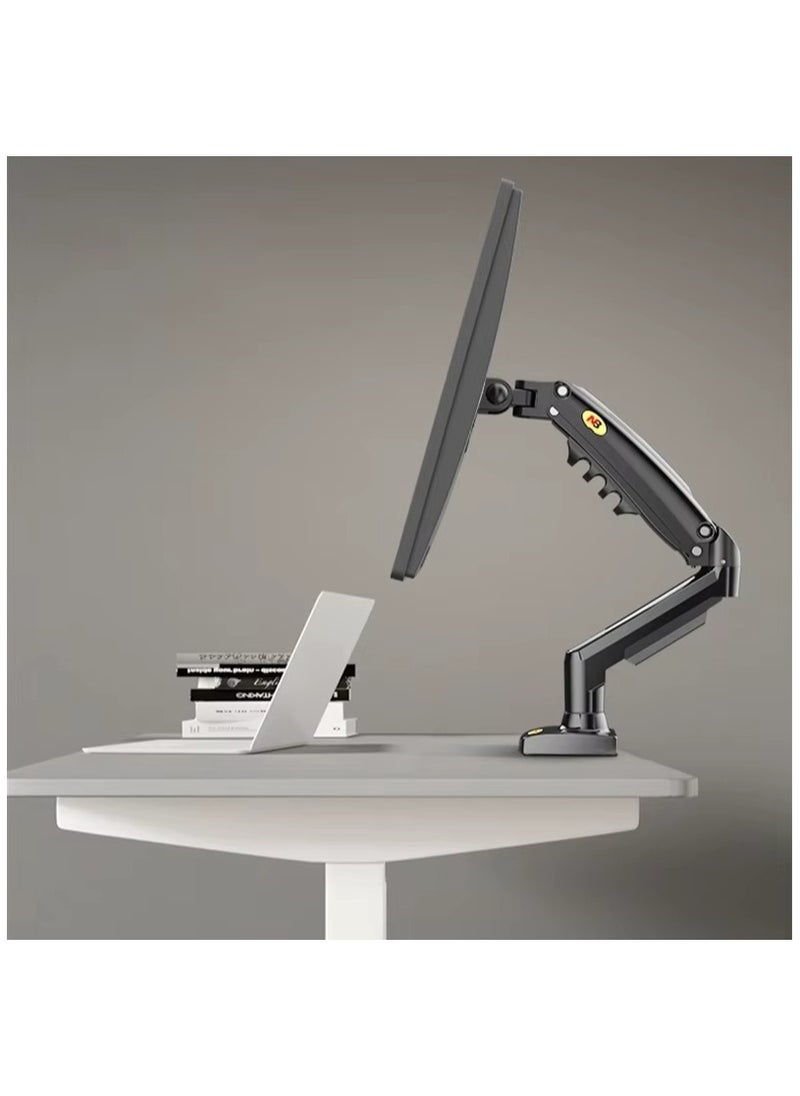Monitor Arm Desk Mount Monitor Stand for 17" to 30" Screens With Load Capacity of up to 19.8 lbs, VESA 75x75 & 100x100, Height Adjustable, Gas Spring Articulating Monitor Arm, Swivel, Tilt & 360° Rotation, Black | F80