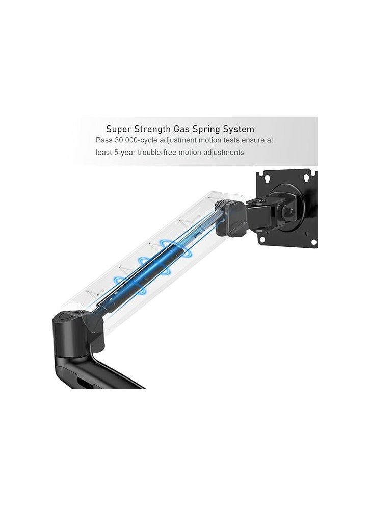 Monitor Arm Desk Mount Monitor Stand for 17" to 30" Screens With Load Capacity of up to 19.8 lbs, VESA 75x75 & 100x100, Height Adjustable, Gas Spring Articulating Monitor Arm, Swivel, Tilt & 360° Rotation, Black | F80