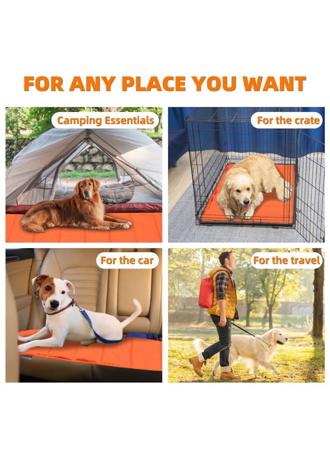 BDEUS 51In Large Outdoor Dog Bed, Waterproof & Portable Camping Travel Pet Mat, Large Size, Washable, Breathable and Odor Resistant Pet Cooling Pad, 35x51In (Orange) - Image 4