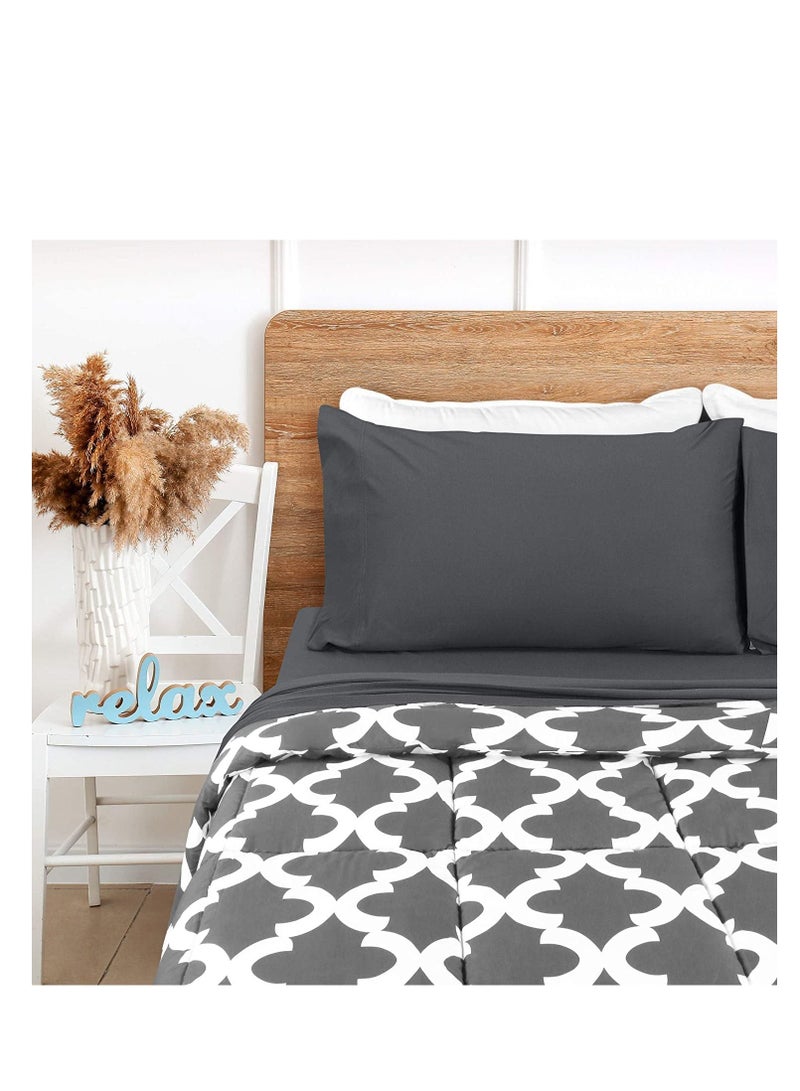 MIXDE Bedding Queen Sheet Set - Jersey Knit Sheets 4 Piece Queen Jersey Sheet Set – Cotton Jersey Sheets – Soft T-Shirt Stretchy Sheets (Queen, Dark Grey)  - Image 2
