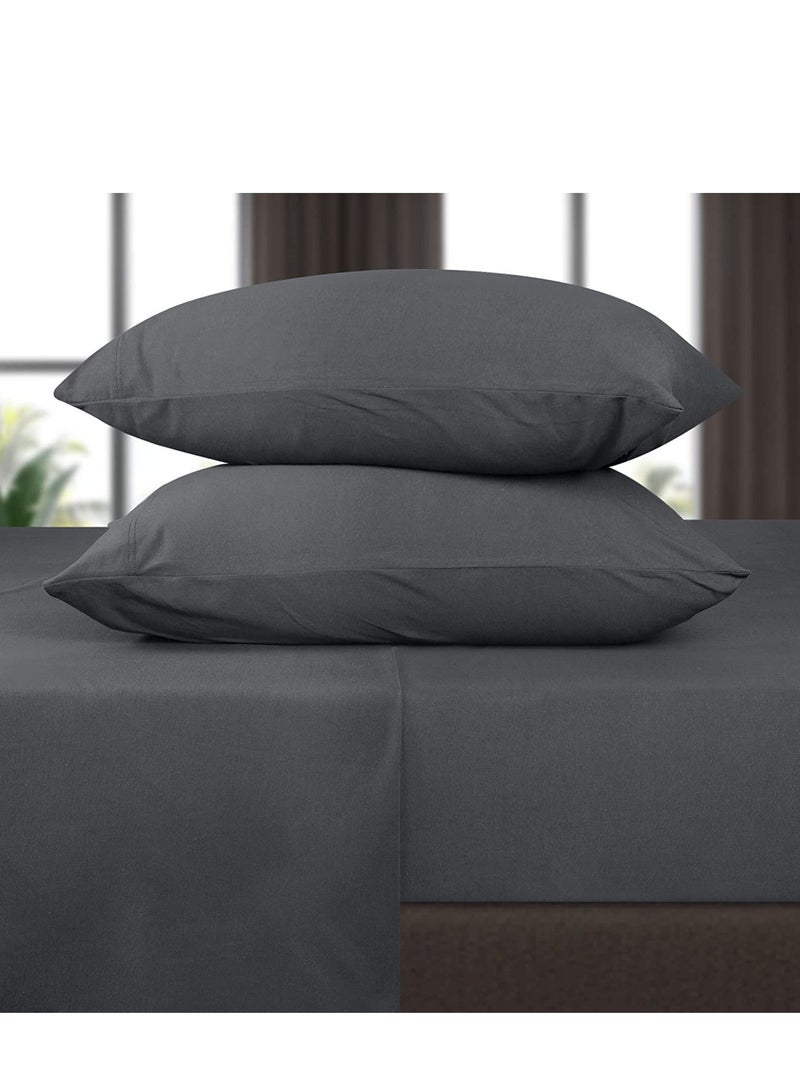 MIXDE Bedding Queen Sheet Set - Jersey Knit Sheets 4 Piece Queen Jersey Sheet Set – Cotton Jersey Sheets – Soft T-Shirt Stretchy Sheets (Queen, Dark Grey)  - Image 4