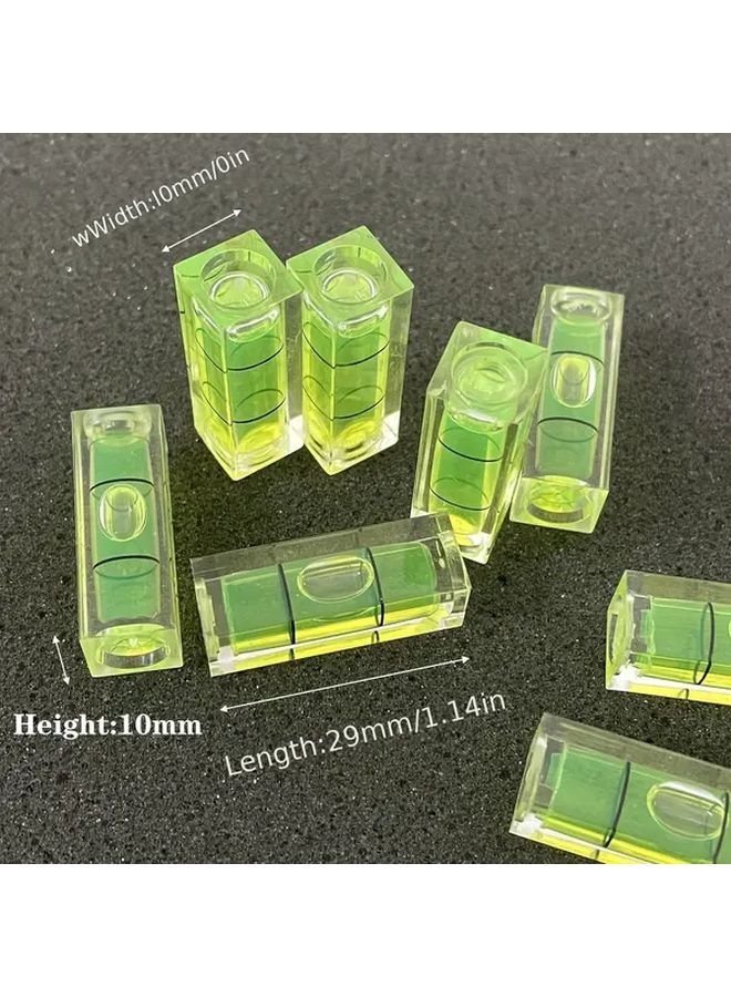 4Pcs Acrylic Square Level Bubble Tools 10x29mm Horizontal Measurement Vials - Image 3