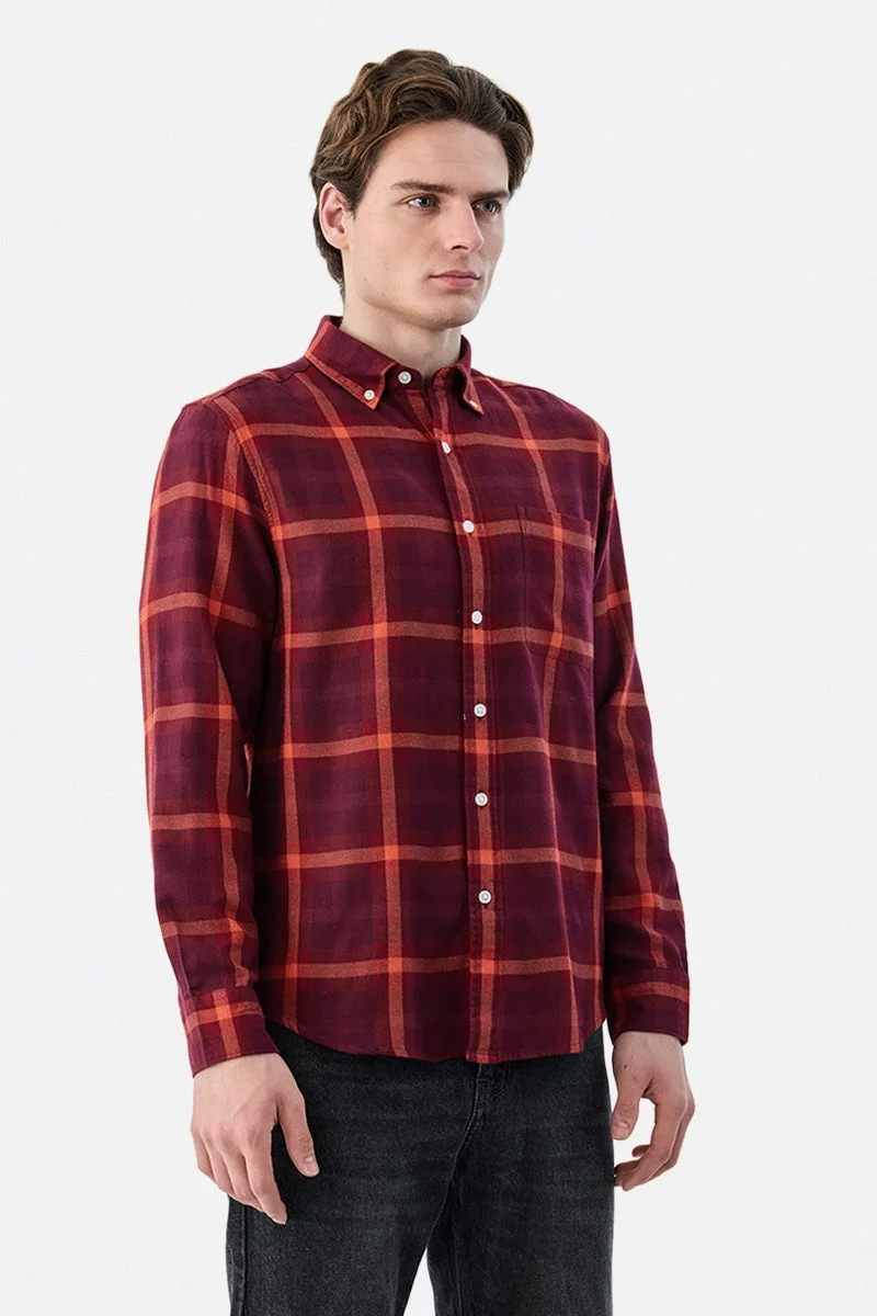 سنيتش Regular Fit Plaid Shirt