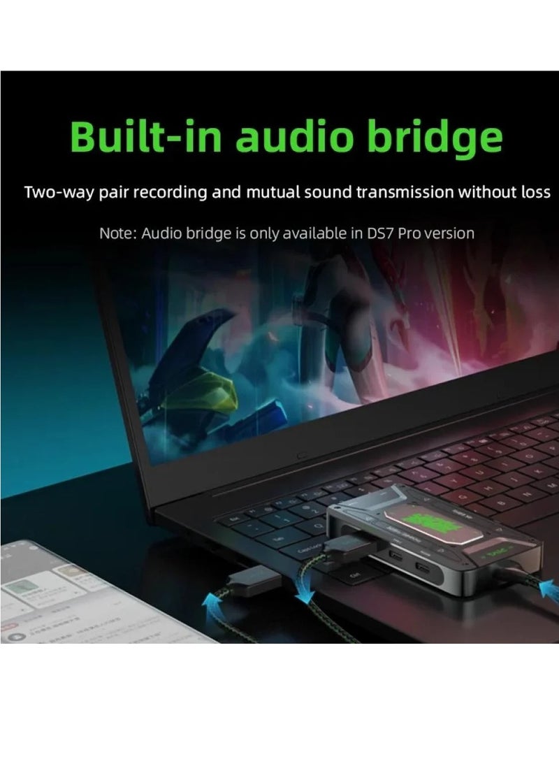 piva PIVA DS7 Type-C 7-Port USB 3.1 Gen 1 Audio Adapter Built-in 32-Bit Sound Card 100W Fast Charging Two Type-C Ports (one for headphones and the other for charging) Ethernet Port HDMI Port USB 3.1 Gen 1 5120Mbps Cable 40cm long and made of durable fabric  - Image 5
