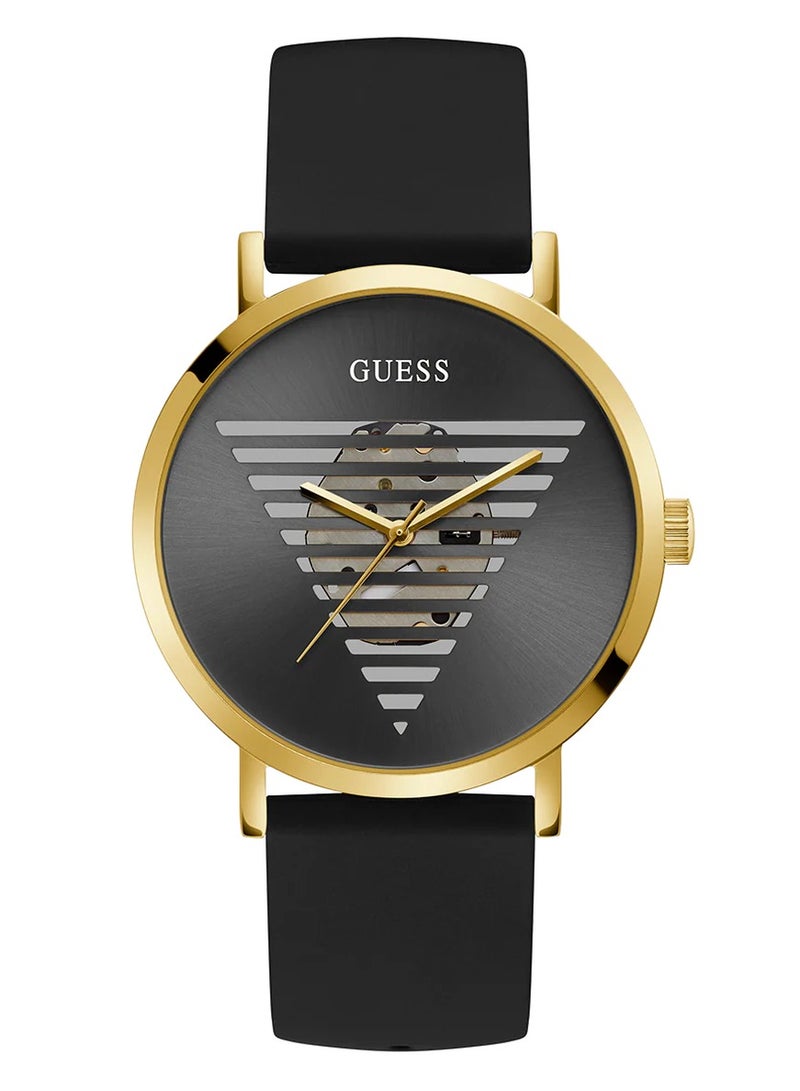 GUESS ساعة يد أنالوج للرجال باللون الأسود والذهبي - GW0503G1 - Image 1