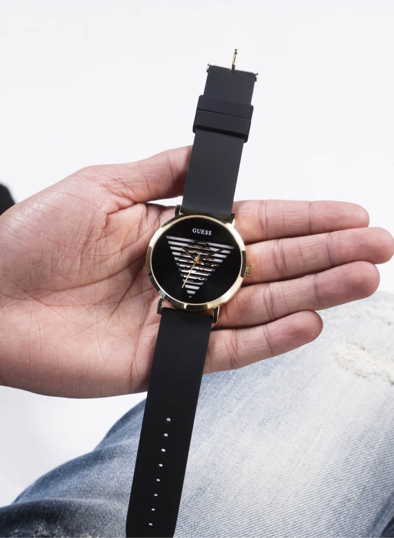 GUESS ساعة يد أنالوج للرجال باللون الأسود والذهبي - GW0503G1 - Image 5