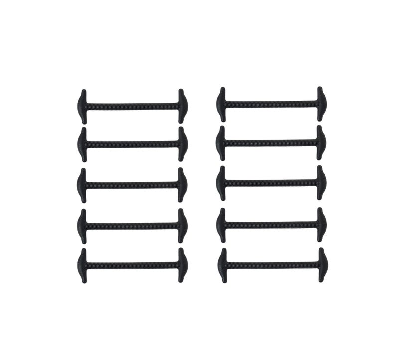 Koollaces No Tie Elastic Slip on Dress Shoelaces, Silicone Shoelaces Patented Anchor Type (10pcs Black) - Image 2
