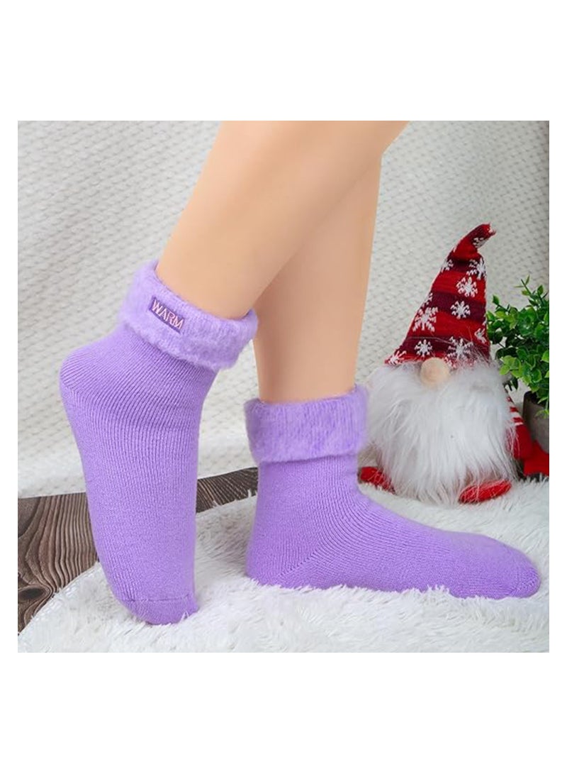 SOLARAE جوارب نسائية دافئة وناعمة شتوية حرارية مريحة جوارب سرير نسائية فuzzy مريحة جوارب منزلية ناعمة هدايا عيد ميلاد لطيفة وهدايا عيد الشكر للنساء والفتيات، 3 أزواج - Image 2