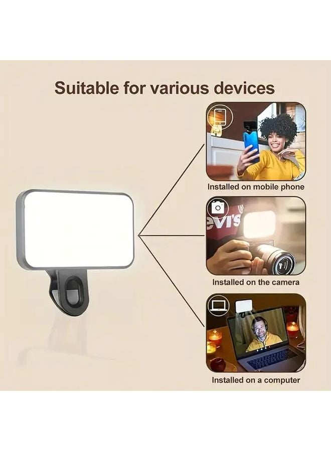 Clip On 3 Level Adjustable LED Ring Light For Smartphone Selfie Makeup Photography - Image 2