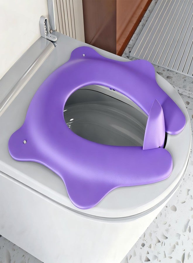 SKYROKU Foldable & Portable Potty Seat Cover, Travel-friendly Potty Seat for Boys & Girls, Non-Slip with Splash Guard & 2 Suction Cups, Carry Bag Included (Purple) - Image 1