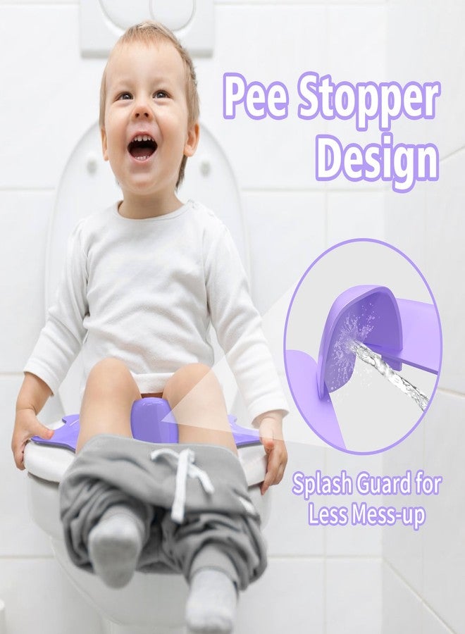 SKYROKU Foldable & Portable Potty Seat Cover, Travel-friendly Potty Seat for Boys & Girls, Non-Slip with Splash Guard & 2 Suction Cups, Carry Bag Included (Purple) - Image 4