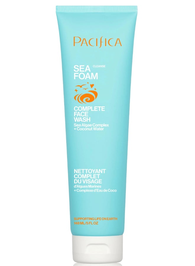 Pacifica Beauty Sea Foam Face Wash Daily Gentle Foaming Cleanser With Coconut Water Sea Algae Removes Makeup For Combination and Oily Skin Vegan Cruelty Free - Image 2