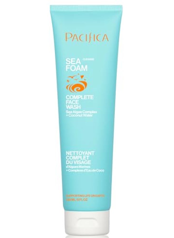 Pacifica Beauty Sea Foam Face Wash Daily Gentle Foaming Cleanser With Coconut Water Sea Algae Removes Makeup For Combination and Oily Skin Vegan Cruelty Free - Image 1