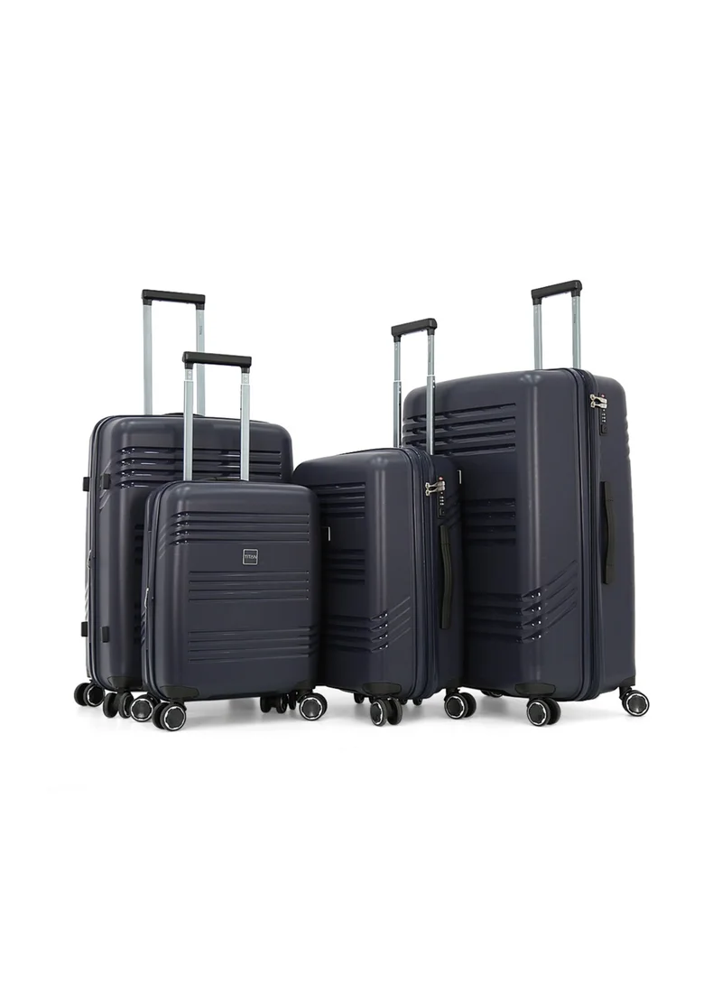 تيتان Hardside Luggage Trolley Bag 4 Pieces Set,Blue (S-20",M-24",L-28",XL-32")