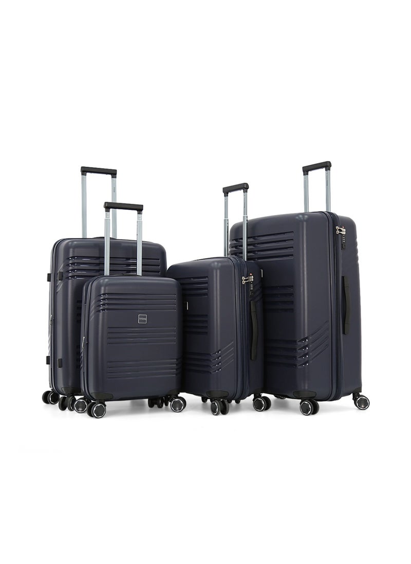 TITAN - Hardside Luggage Trolley Bag 4 Pieces Set,Blue (S-20",M-24",L-28",XL-32") - Image 1