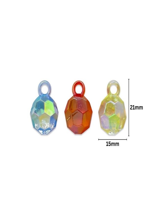 Satra Traders Faceted Round AB Beads Plastic Beads (1 Hole) | Size : 21mm | Qty : 10pcs | Blue | PB190 - Image 2