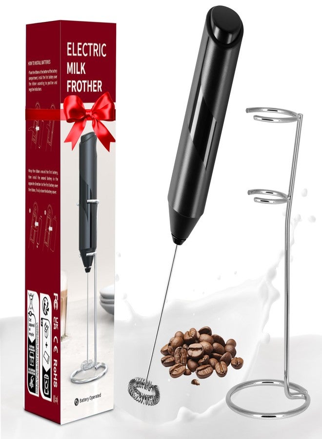 YSSOA Electric Milk Frother Handheld with Stainless Steel Stand Battery Operated Whisk Drink Mixer for Coffee, Frappe, Latte, Hot Chocolate, Matcha, Mini Hand Blender 2024 Version - Image 1
