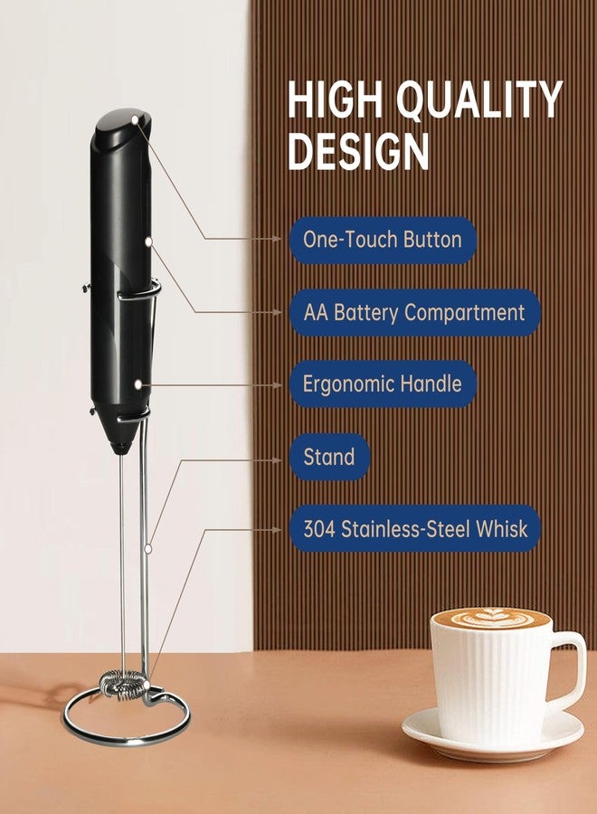 YSSOA Electric Milk Frother Handheld with Stainless Steel Stand Battery Operated Whisk Drink Mixer for Coffee, Frappe, Latte, Hot Chocolate, Matcha, Mini Hand Blender 2024 Version - Image 4