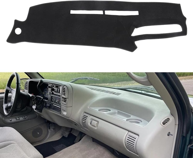 BLIBLIUNIT Dash Cover Mat Custom Fit for 1995-1996 Chevy Silverado & GMC Sierra - Black - Image 1