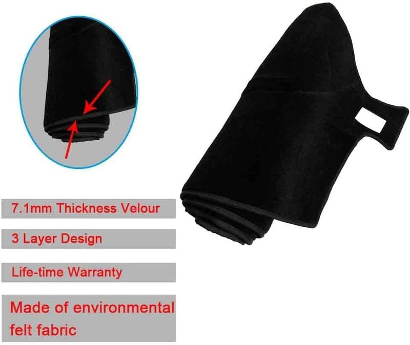 BLIBLIUNIT Dash Cover Mat Custom Fit for 1995-1996 Chevy Silverado & GMC Sierra - Black - Image 4