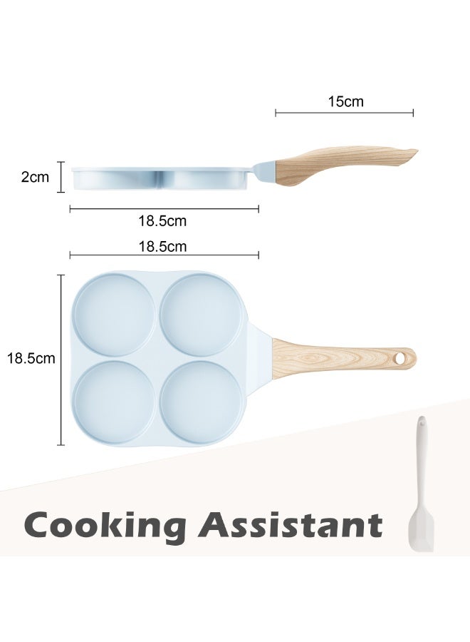 Caannasweis وعاء البويضة، 4 كوب غير اللاصق البويضة السيراميكية Skillet الإفطار مقلي وعاء طباخ البيض مناسبة لمواقد الغاز وأدوات الطبخ الاستقراء، PFOA PFOS مجانا - Image 2